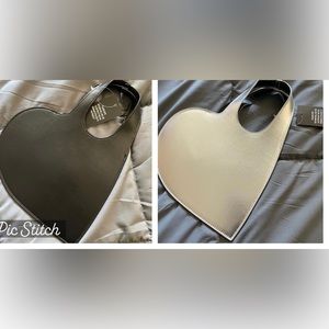 Two (2) Heart Shaped Mini Purses in Black and Silver